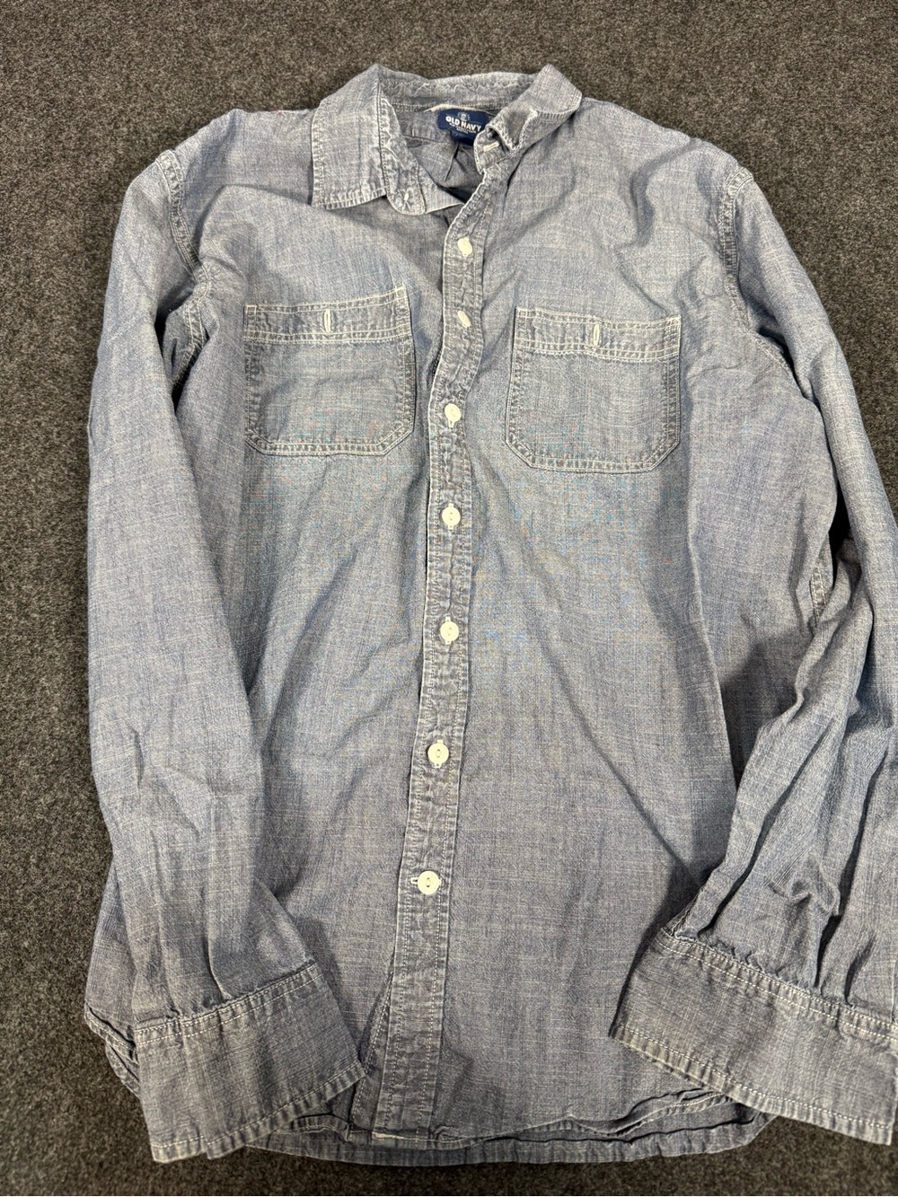Old Navy Light Blue Chambray Button-Down Shirt